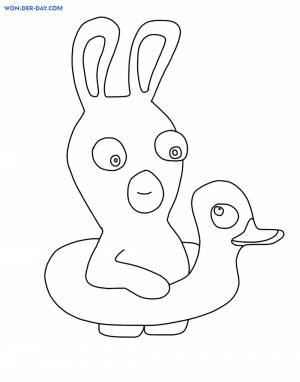 Раскраски Бешеные кролики