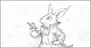 Обои на рабочий стол Белый кролик, из сказки Льюиса Кэрролла