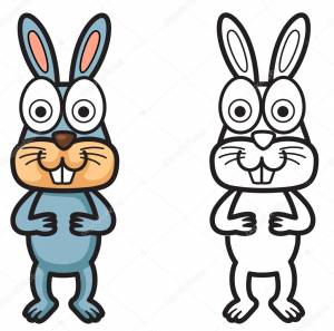 Красочные и черно-белый кролик для раскраски книги Векторное изображение ©jehsomwang 67676575