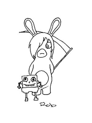 Раскраски Бешеные кролики