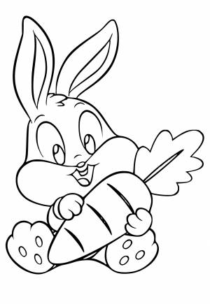 Раскраска Кролик Морковь