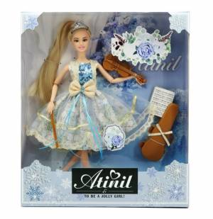 кукла ABtoys Рождественский бал с диадемой, скрипкой, светлые волосы 30см, цены в Москве на Мегамаркет