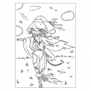 Раскраска Пугало в поле