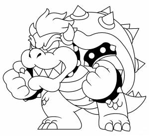 Раскраска Опасный Боузер из Super Mario Bros