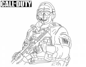 Раскраска Call of Duty Саймон Призрак Райли