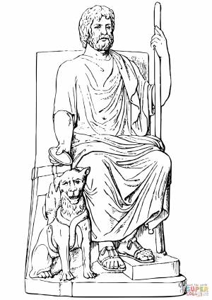 Раскраска Аид и Цербер