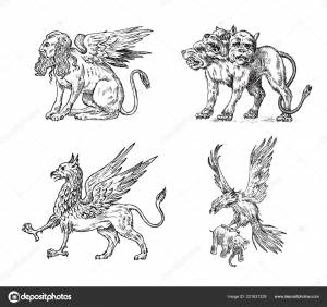 Набор мифологических животных