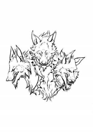 Цербер рисунок карандашом