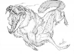 Раскраски волк монстр