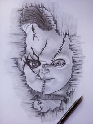 Чаки рисунок карандашом