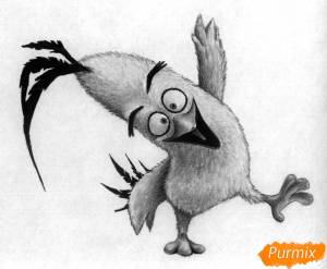 Как нарисвоать Чака из Angry Birds в кино поэтапно