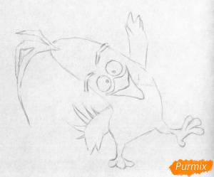 Как нарисвоать Чака из Angry Birds в кино поэтапно