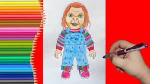 How to draw Chucky, Как нарисовать куклу Чаки