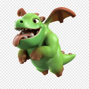 иллюстрация зеленого дракона, Clash Royale Clash of Clans Младенец дракона, Clash of Clans, игра, малыш png