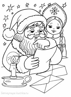 Новогодние раскраски Дед Мороз для детей