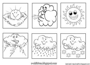 Картинки погода для детей раскраска
