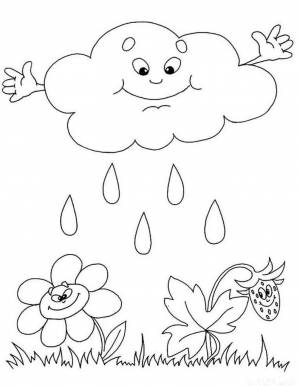 Раскраски Дождь и облака для детей