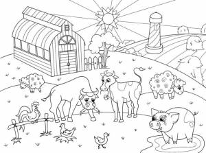 Раскраска Раскраска животные фермы для детей