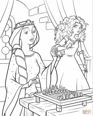 Раскраска Принцесса Мерида и Королева Элинор