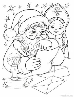 Раскраски Дед Мороз и Снегурочка для детей