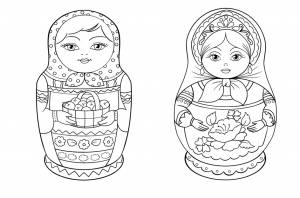 Раскраски Русские Народные   для детей костюмы промыслы игрушки инструменты