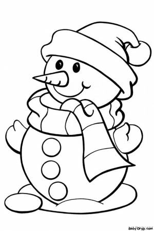 Раскраска Дед Мороз и Снегурочка вместе лепят снеговика