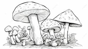раскраски грибы для мальчиков, раскрашивание грибов фон картинки и Фото для й загрузки