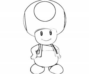 Раскраски гриб, Раскраска Грибочек из марио Персонаж из игры