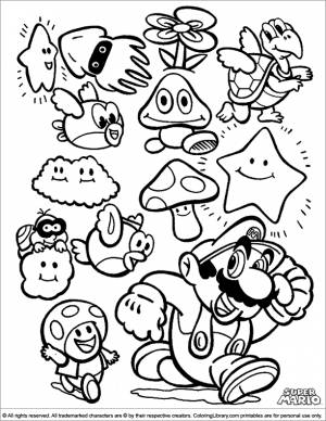 Pаскраска Super Mario Bros 153780