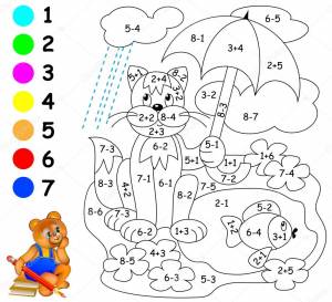 Математические раскраски для дошкольников 6-7 лет