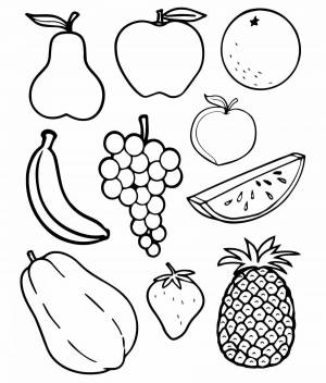 Раскраски Овощи и фрукты для детей 2 3 лет