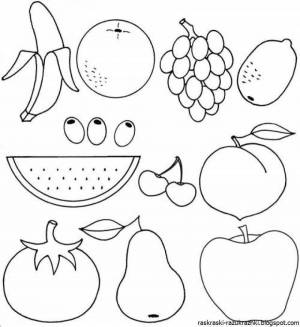Раскраски Овощи и фрукты для детей 5 6 лет