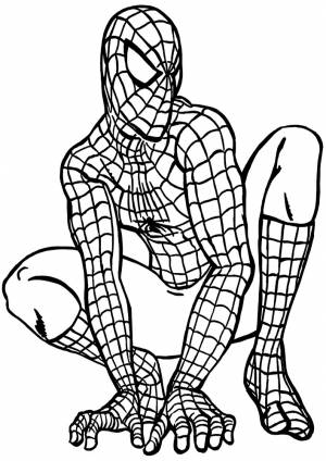 Контурные картинки для раскрашивания с Человеком-пауком печатайте прямо на сайте