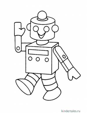 Простой робот» раскраска для детей