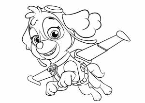 Раскраски щенячий, Раскраска Щенячий патруль скай Персонаж из мультфильма