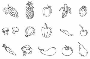 Раскраска Овощи и фрукты