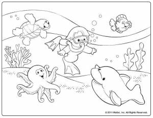 Раскраски Раскраска Подводный мир