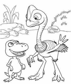 Раскраски Мультяшные динозавры