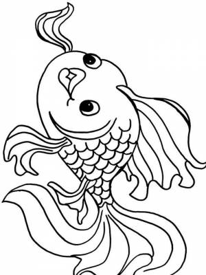 Картинка Золотая рыбка раскраска в формате  для мальчиков
