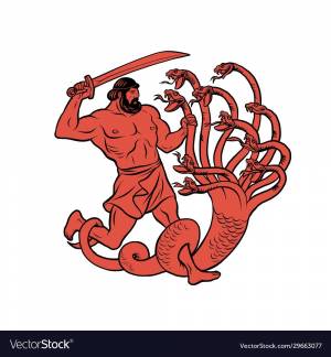 Рисунок геракл и гидра