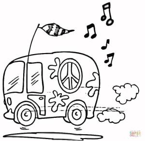 Раскраска Минивэн Volkswagen T1