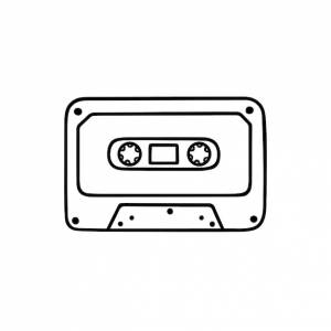 Ручной рисунок аудиокассеты ретро кассета в стиле эскиза