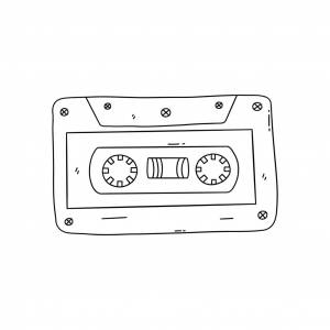 Раскраска Ретро аудиокассета