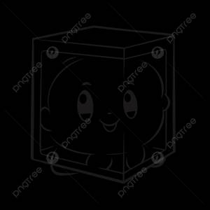 ребенок находится внутри стеклянной коробки раскраски наброски эскиз рисунок вектор PNG , световой короб рисунок, контур светового короба, эскиз светового короба PNG картинки и пнг рисунок для й загрузки