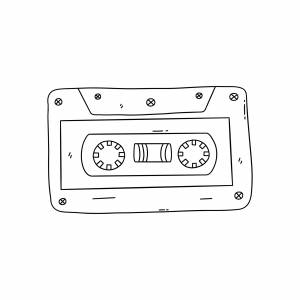 Раскраска Ретро аудиокассета