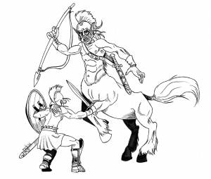 Кентавр раскраска для детей