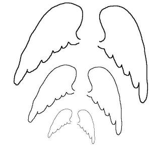 Раскраски крылья, Раскраска Крылья ангела Контуры ангела для вырезания