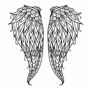 Крылья ангела мандалы для элемента дизайна, гравировки, резки бумаги, печати  книжки-раскраски