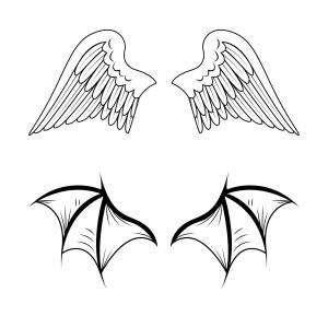Крылья ангела и демона рисунок