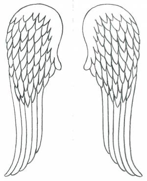 Раскраски крыльев, Раскраска Контур крыльев ангела Контуры ангела для вырезания